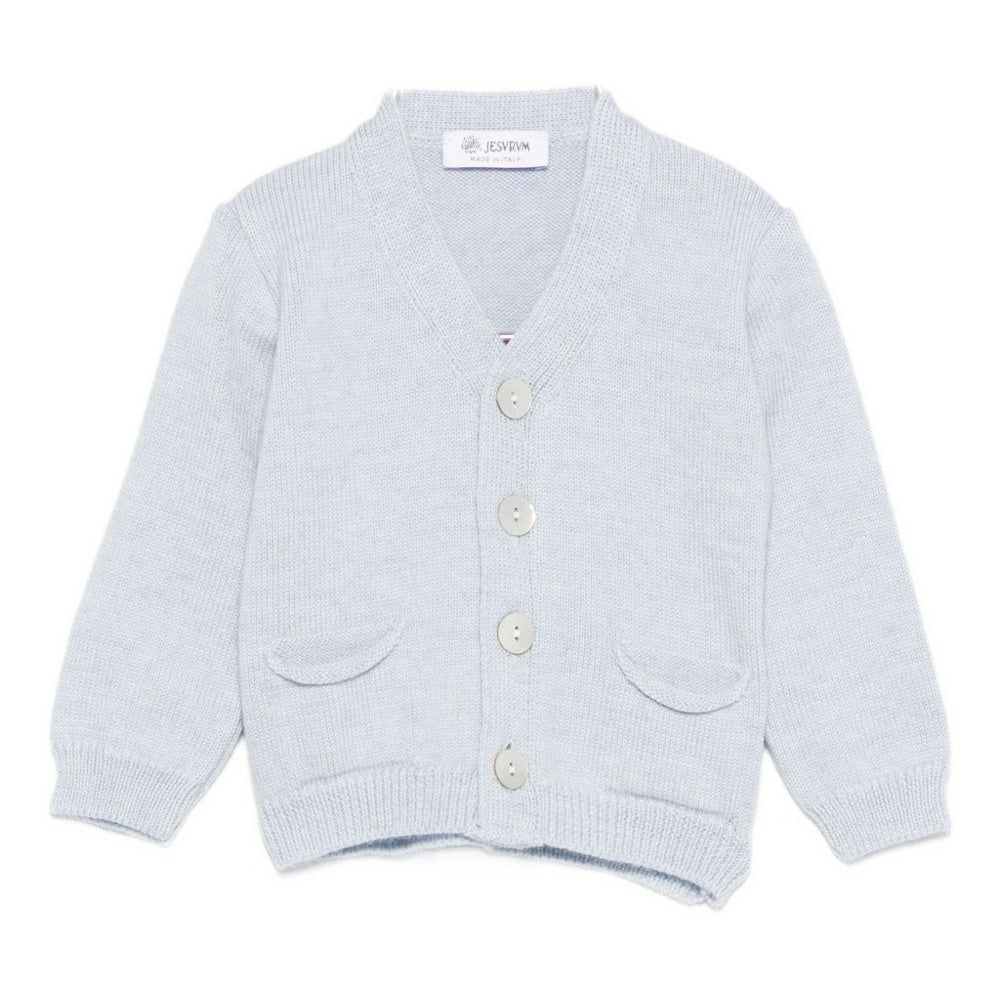 Cardigan per neonato Jesurum Baby azzurro con due tasche applicate sul davanti 090150 VAR.92 JESURUM KIDS