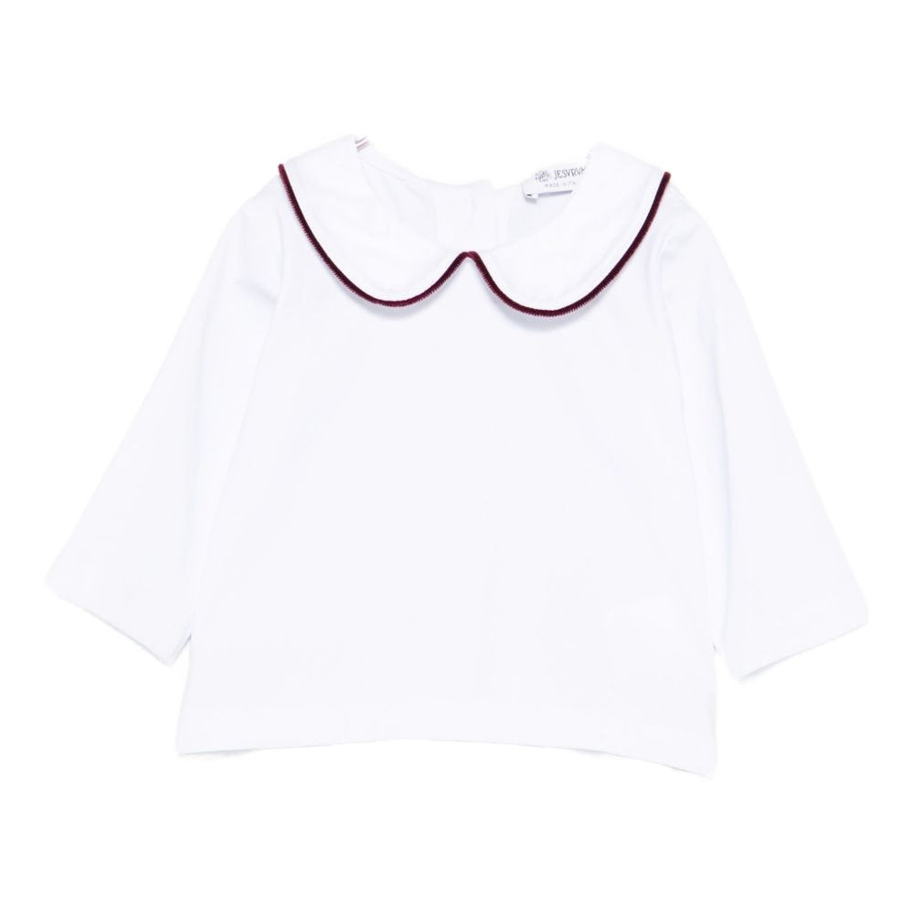 Blusa per neonati Jesurum Baby bianca con colletto con dettaglio rosso CITRINO VAR.4104 JESURUM KIDS