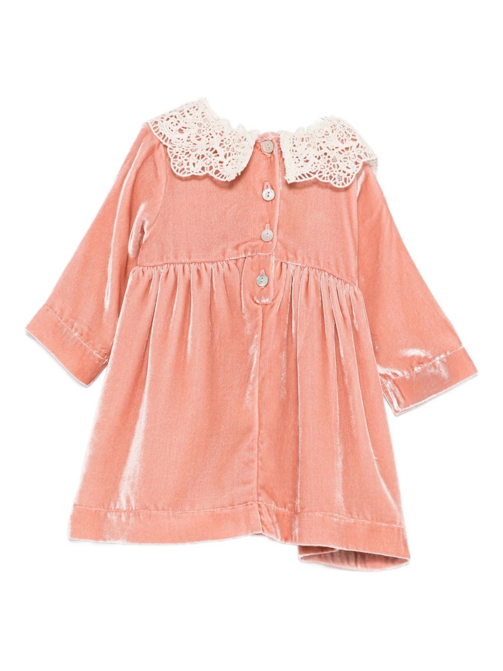 Abito per neonata Jesurum Baby rosa con colletto all'uncinetto CORNIOLA VAR.08 JESURUM KIDS