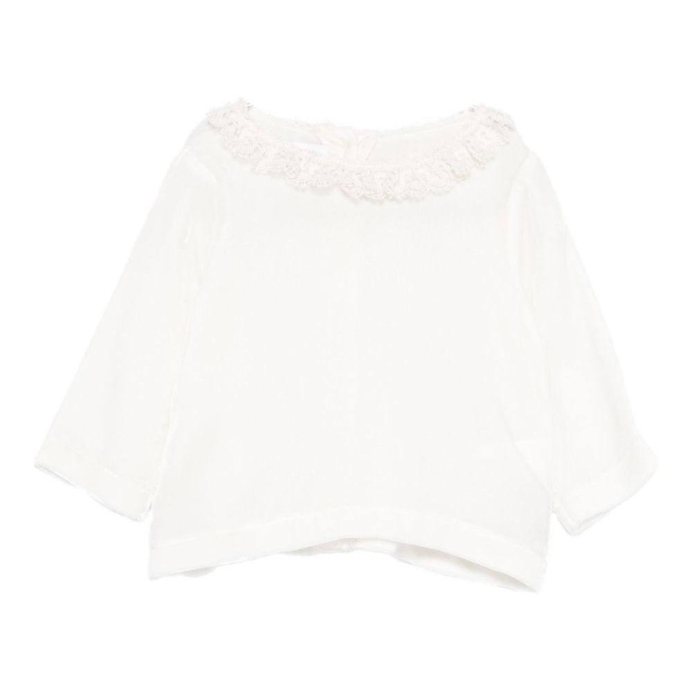 Blusa per neonata Jesurum Baby bianca con colletto in pizzo LAVANDA VAR.07 JESURUM KIDS