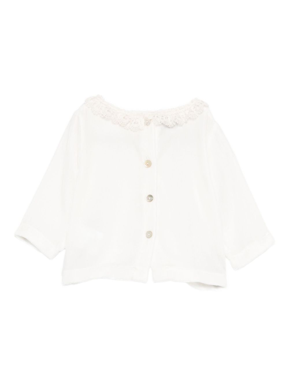 Blusa per neonata Jesurum Baby bianca con colletto in pizzo LAVANDA VAR.07 JESURUM KIDS