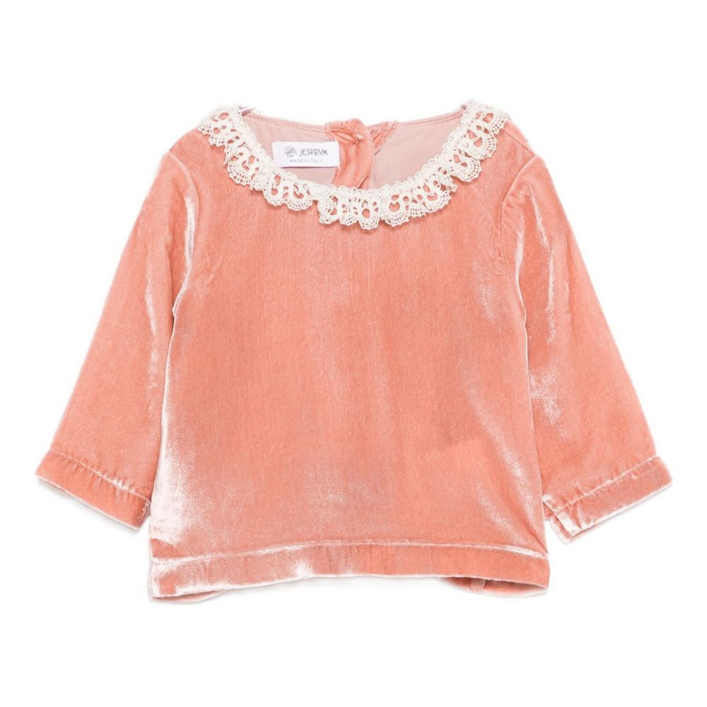 Blusa per neonata Jesurum Baby rosa con colletto in pizzo LAVANDA VAR.08 JESURUM KIDS
