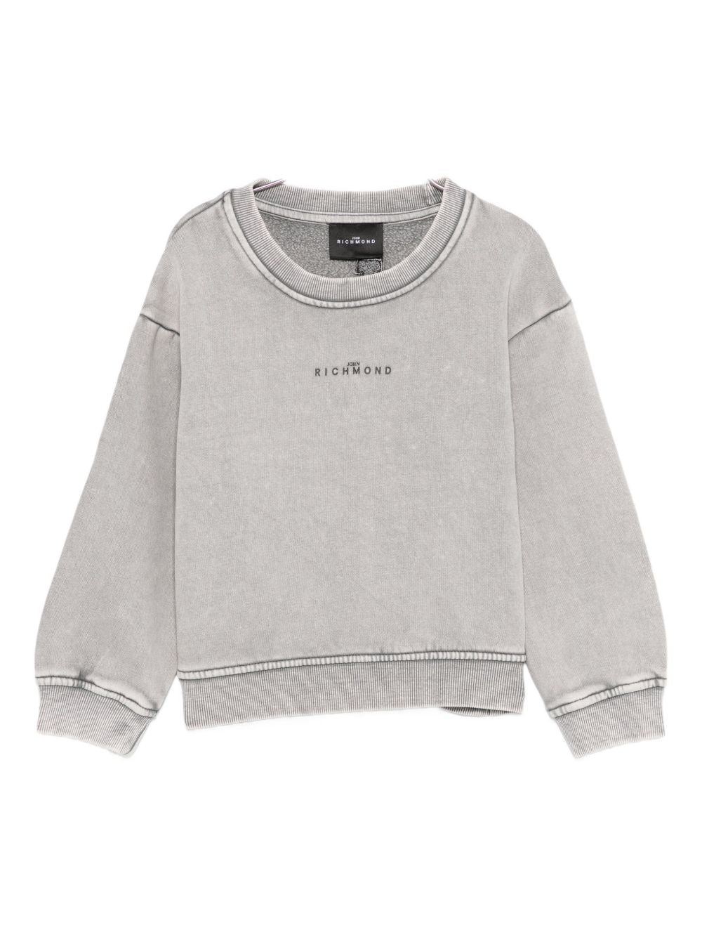 Felpa per bambino John Richmond Junior grigia con stampa logo RBA25122FE GREY STEEL JOHN RICHMOND KIDS
