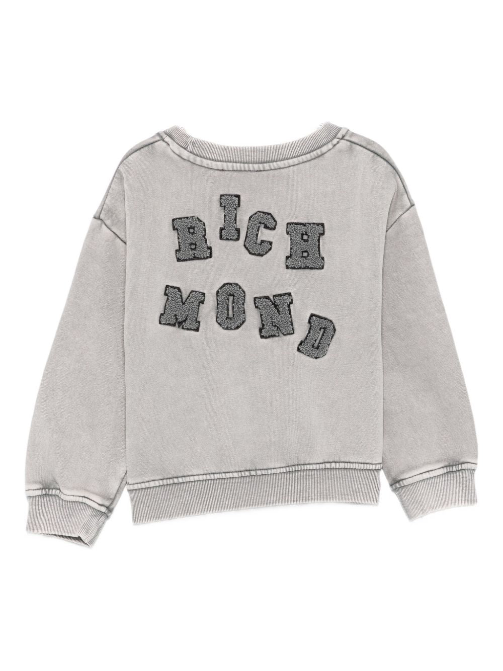 Felpa per bambino John Richmond Junior grigia con stampa logo RBA25122FE GREY STEEL JOHN RICHMOND KIDS
