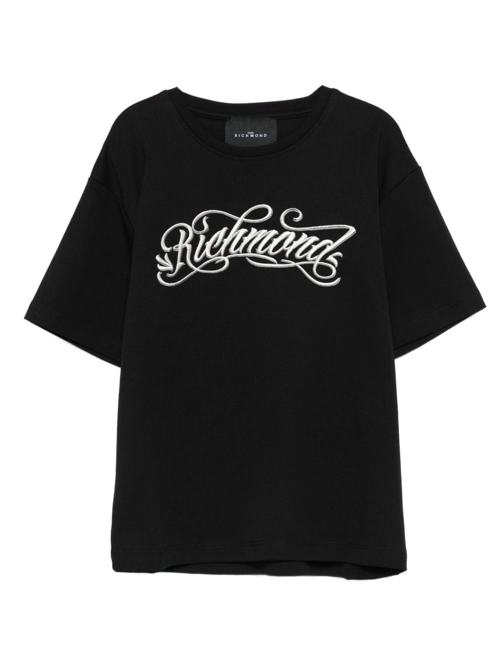 T-shirt per bambina John Richmond Junior nero con stampa logo RGA25094TS BLACK JOHN RICHMOND KIDS