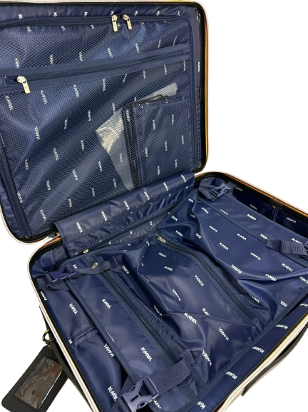 Trolley Eudoxieur per bambini K-Way Kids nero con monogramma K-Way in rilievo tono su tono K81439W USY K-WAY KIDS