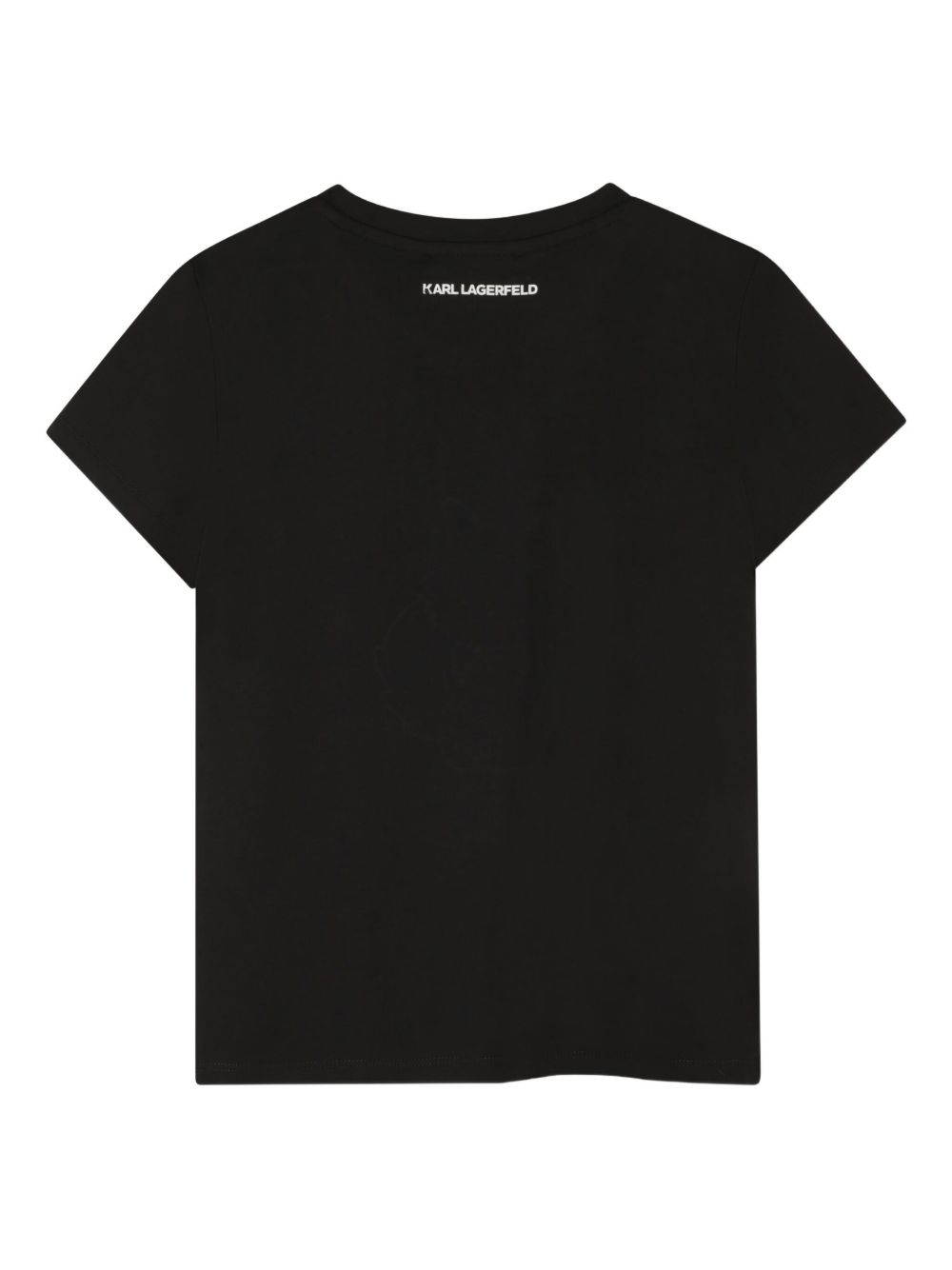 T-shirt per bambina Karl Lagerfeld Kids nero con stampa grafica con strass Z30945 09B KARL LAGERFELD KIDS