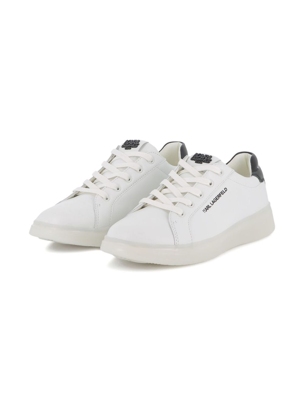 Sneakers in pelle per bambino Karl Lagerfeld Kids bianche con lacci e dettaglio con logo Z30990 10P KARL LAGERFELD KIDS