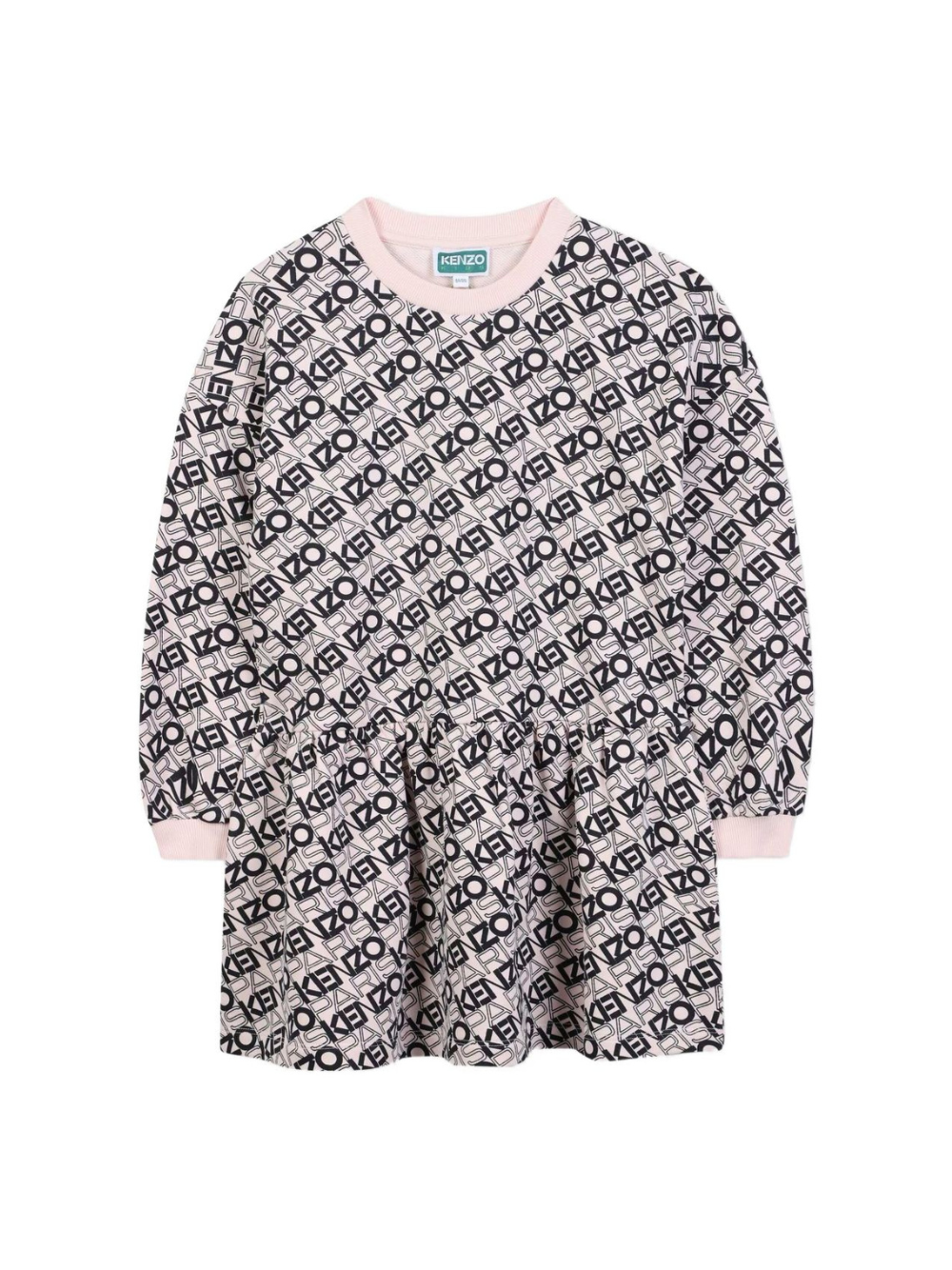 Abito per bambina Kenzo Kids rosa con stampa logo all-over K61355 46M KENZO KIDS