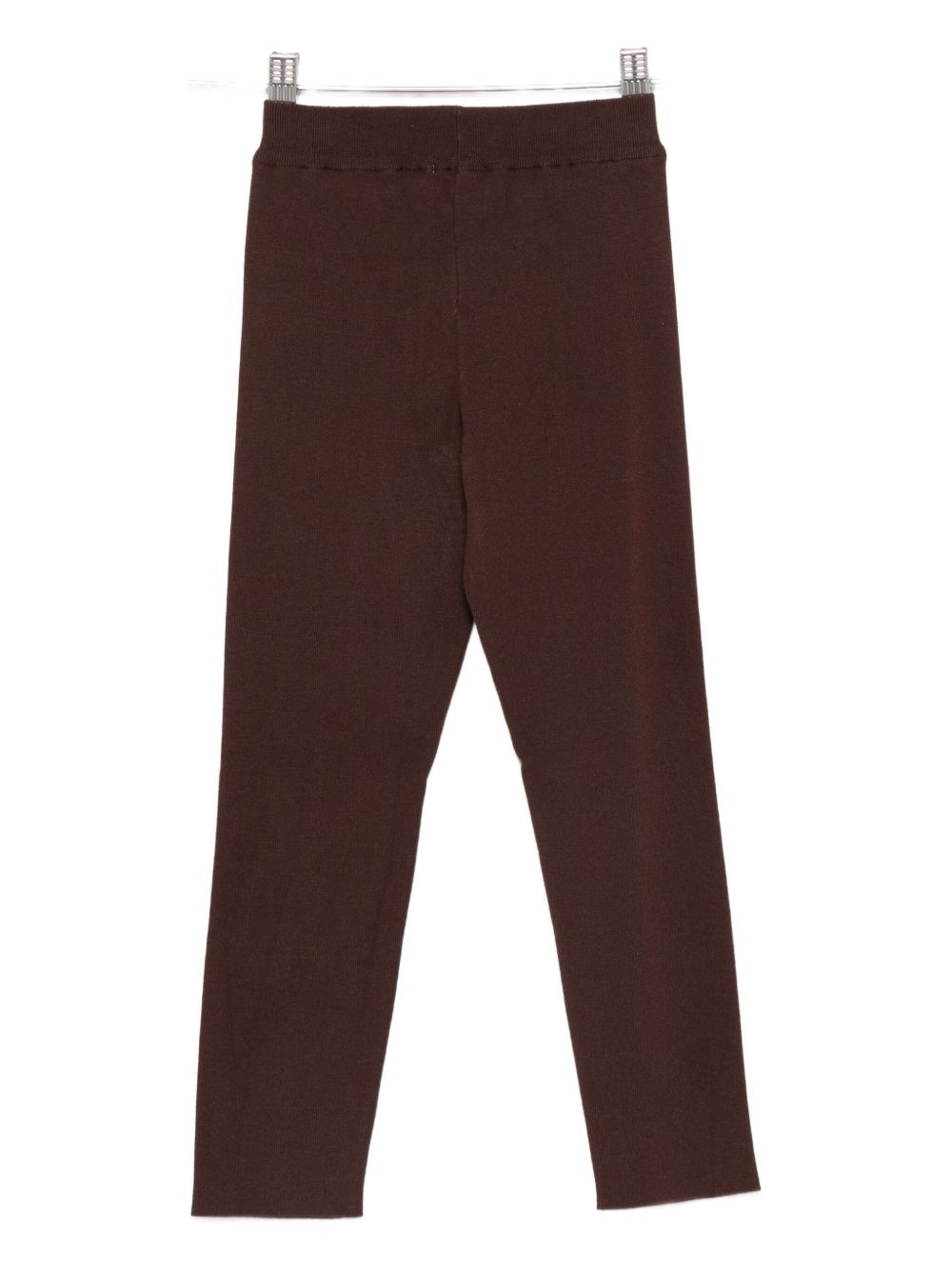 Pantaloni per bambina Laneus Kids marroni con logo ricamato sul davanti F5LKJGKL122 920 LANEUS KIDS