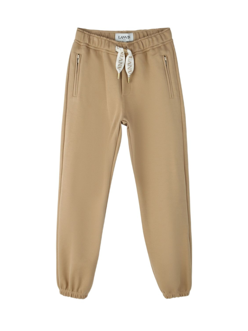 Pantaloni sportivi per bambino Lanvin Enfant beige con applicazione con logo N30299 276 LANVIN KIDS