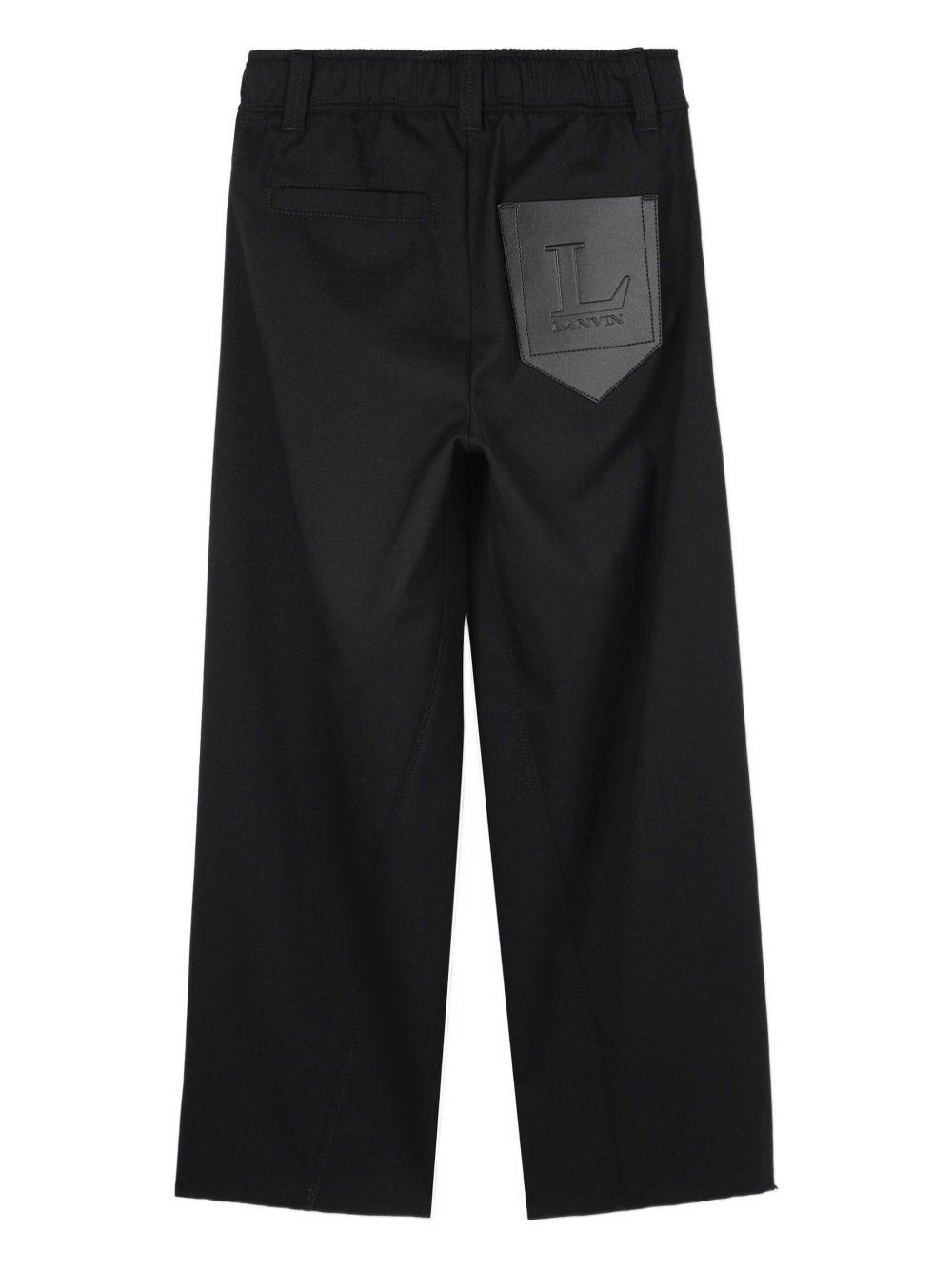Pantaloni per bambino Lanvin Enfant neri con applicazione posteriore con logo N30303 09B LANVIN KIDS