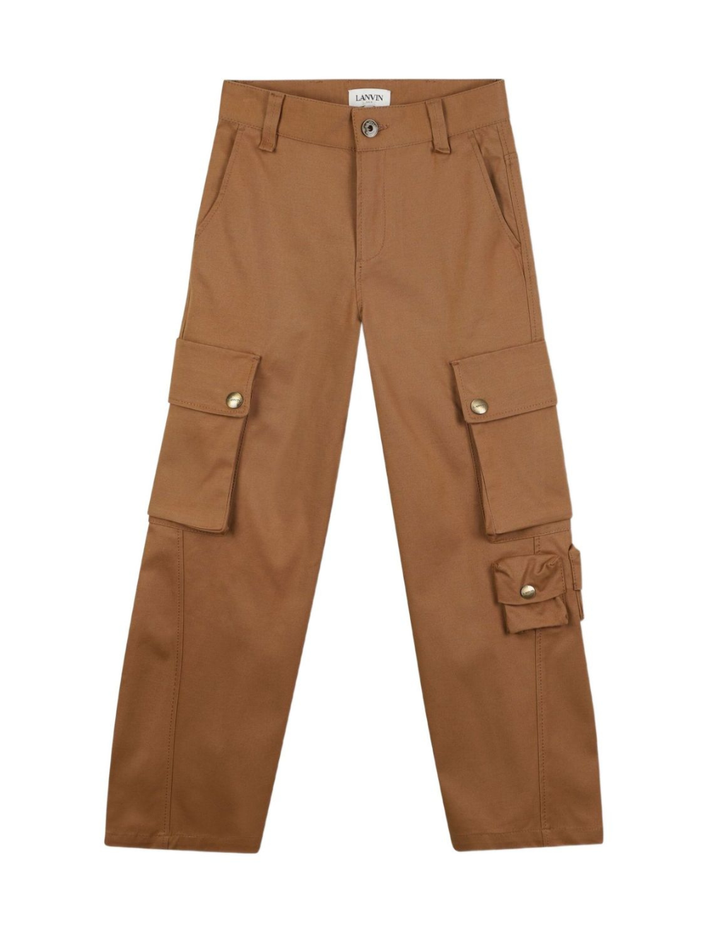 Pantaloni per bambino Lanvin Enfant marrone con tasche cargo laterali N30304 585 LANVIN KIDS