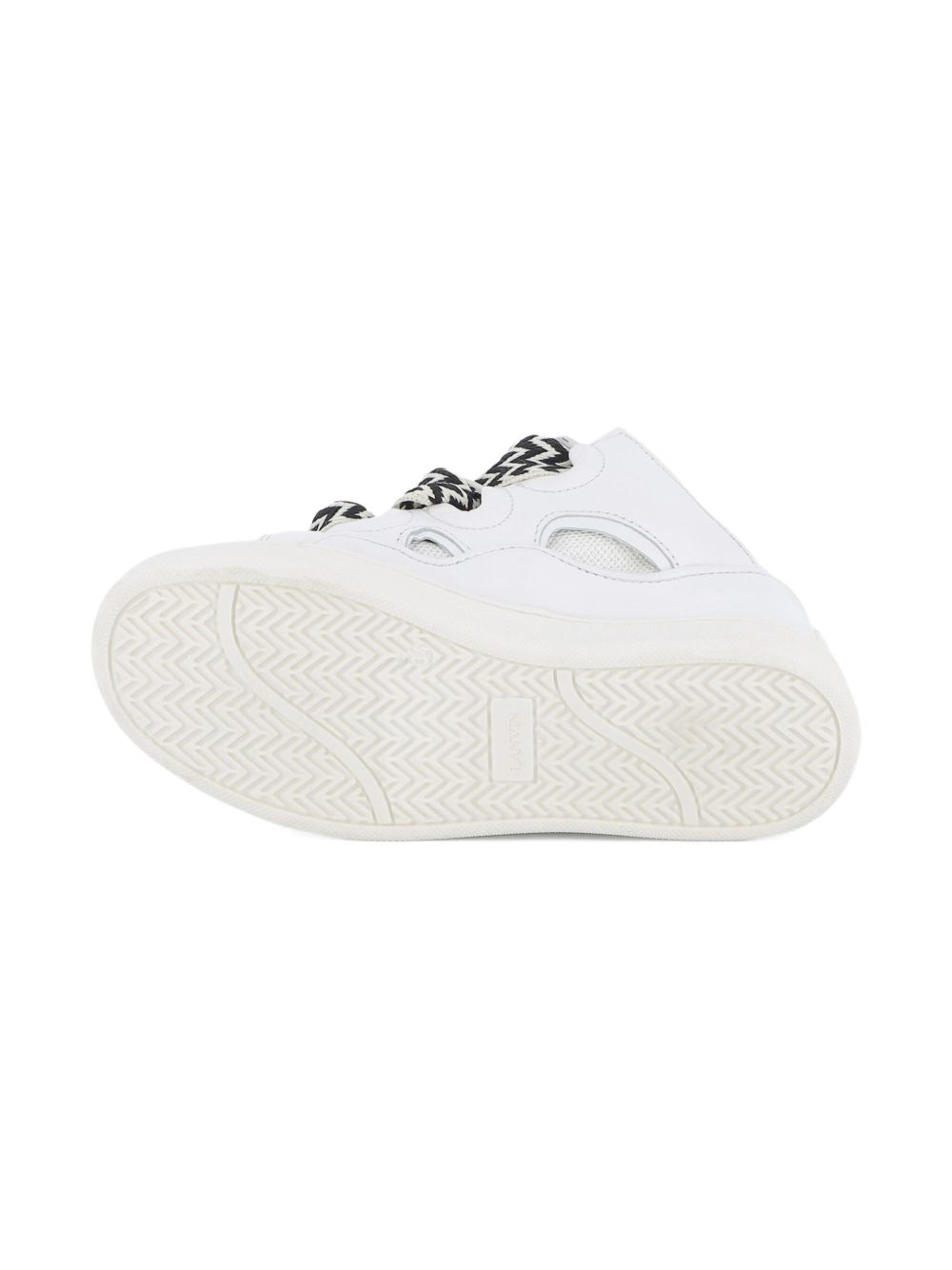 Sneakers Statement per bambini Lanvin Enfant bianche con lacci rossi e neri a contrasto N30306 N89 LANVIN KIDS
