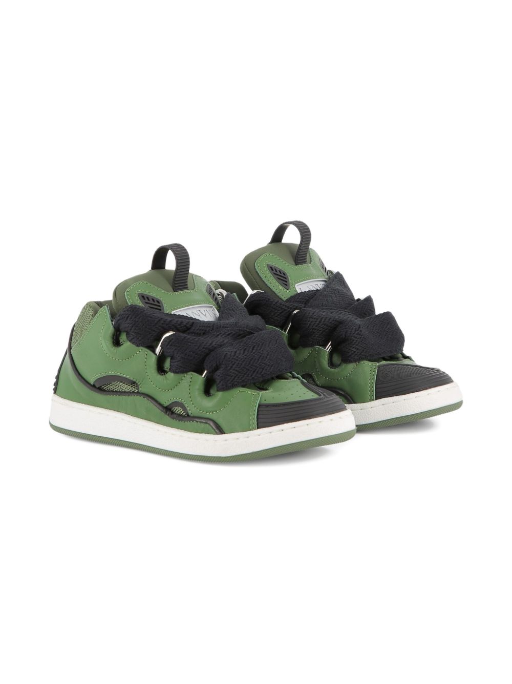 Sneakers Curb per bambino Lanvin Enfant verdi con linguetta imbottita N30308 665 LANVIN KIDS