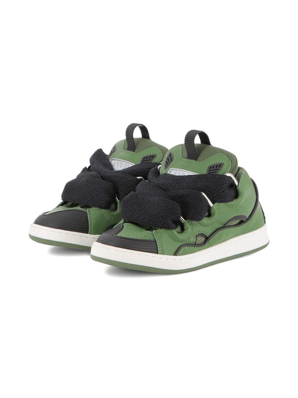Sneakers Curb per bambino Lanvin Enfant verdi con linguetta imbottita N30308 665 LANVIN KIDS