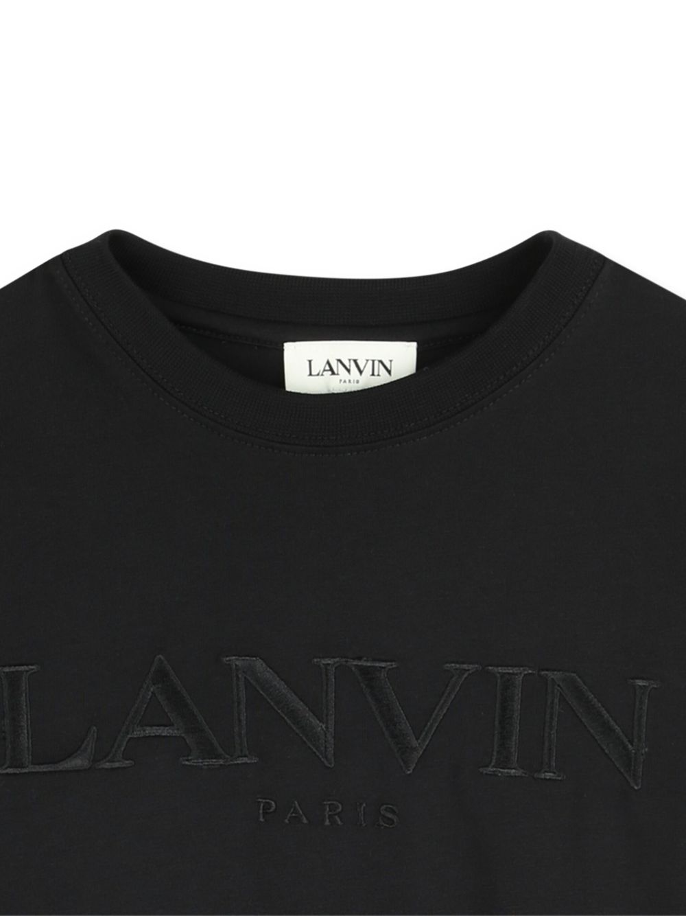 T-shirt per bambino Lanvin Enfant nero con logo ricamato N30321 09B LANVIN KIDS