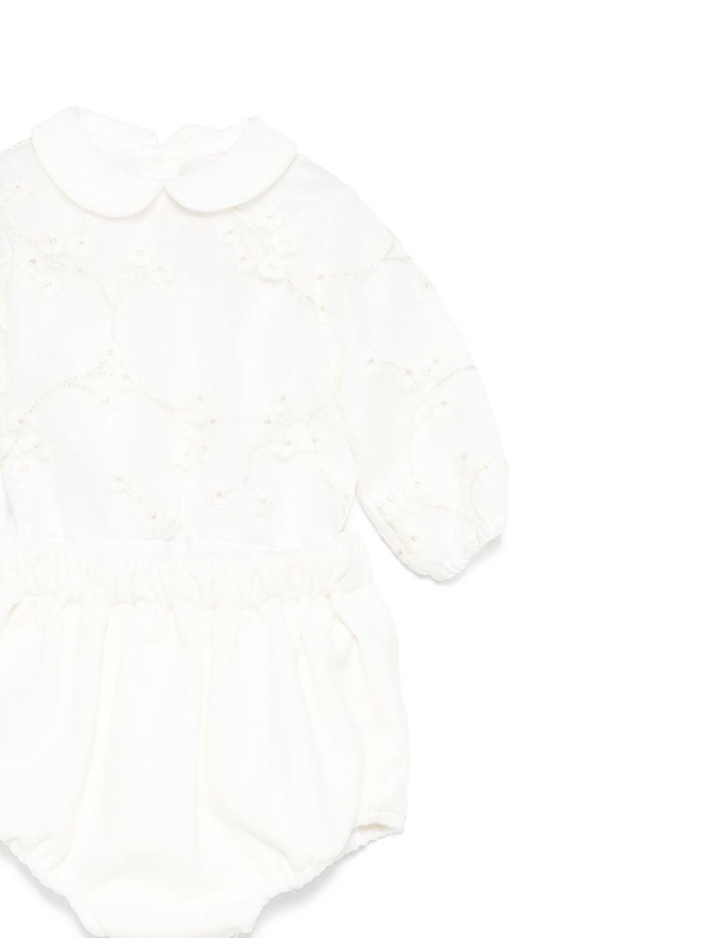 Tutina per neonata La Stupenderia bianca con colletto alla Peter Pan 1CBCT02 V02X28 LA STUPENDERIA KIDS