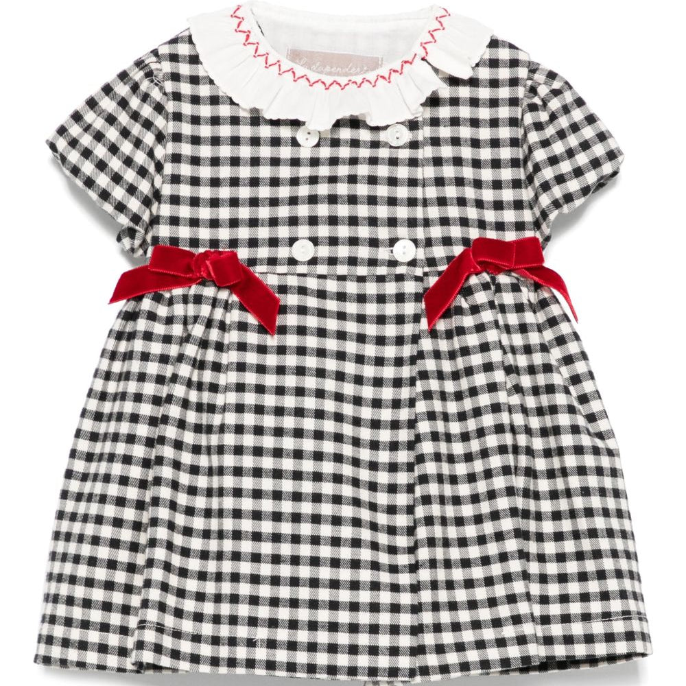 Abito per neonata La Stupenderia bianco e nero con colletto alla Peter Pan 1TBAB12 Y09 LA STUPENDERIA KIDS