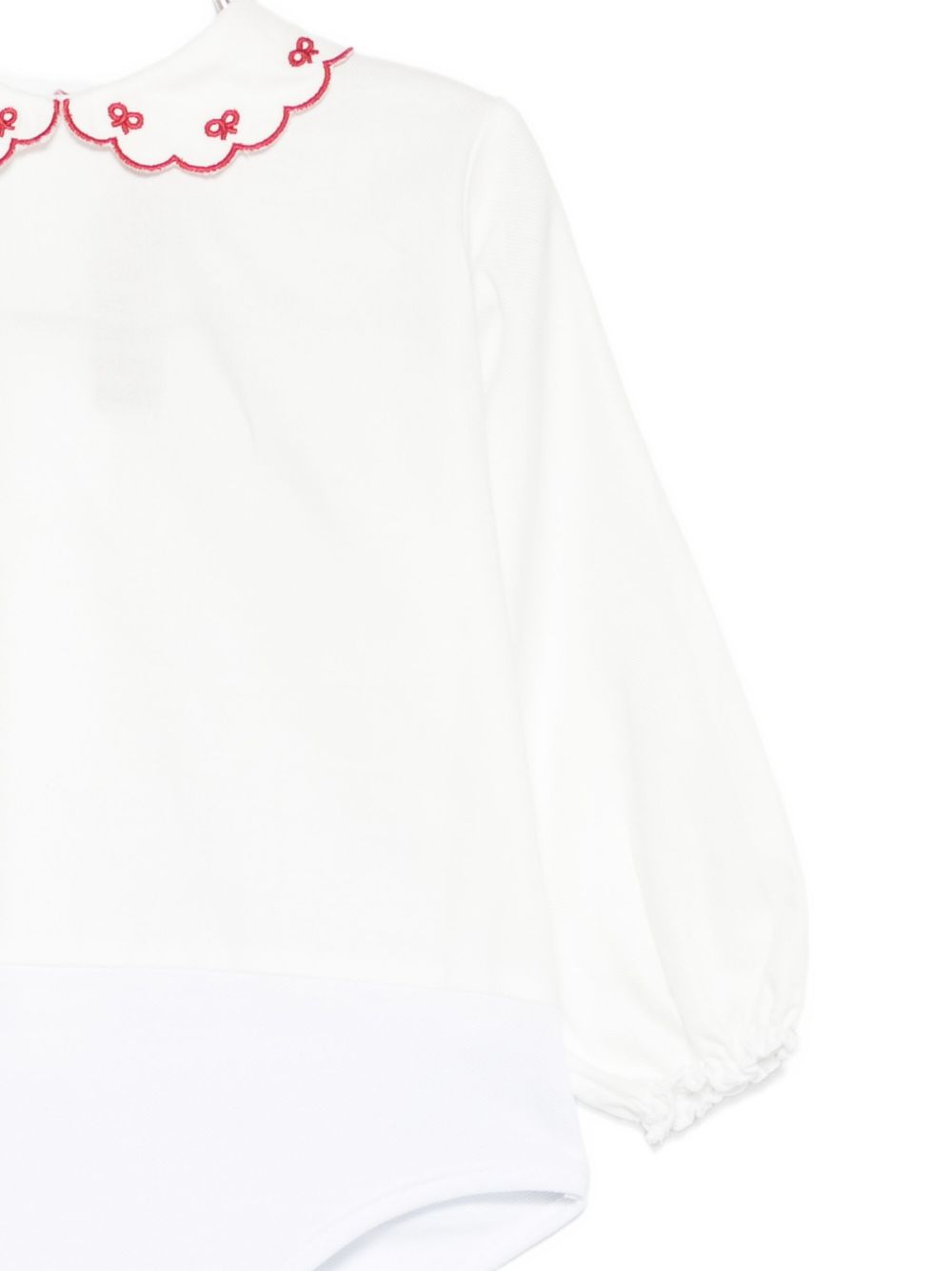 Tutina per neonata La Stupenderia bianca con colletto con dettagli rossi 1TBBD04 B01RED LA STUPENDERIA KIDS