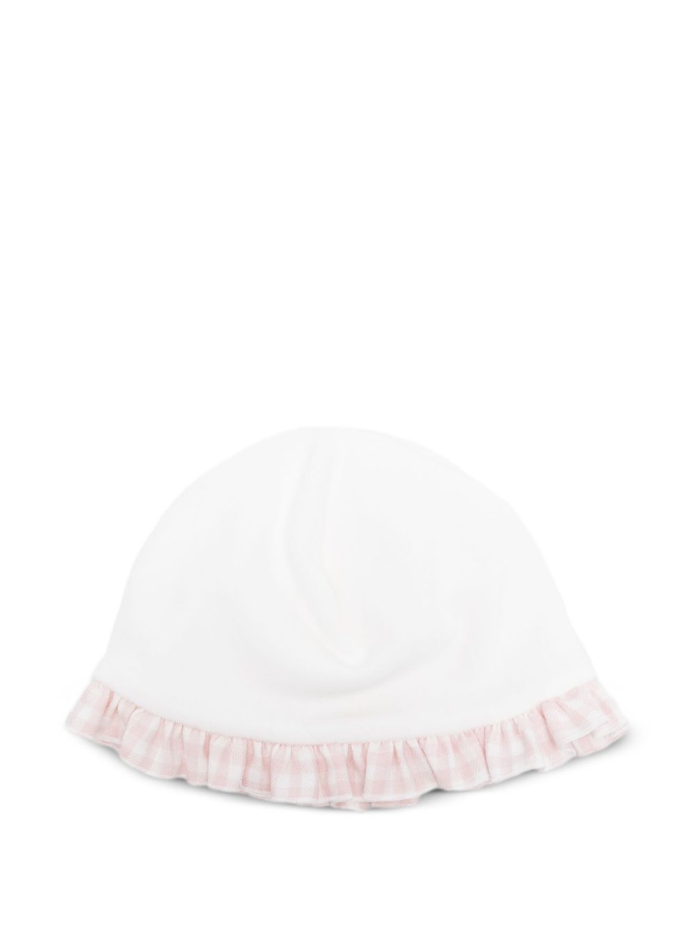 Cappello per neonata La Stupenderia bianco con rifiniture a quadretti 1TBCP04 L02Y18 LA STUPENDERIA KIDS