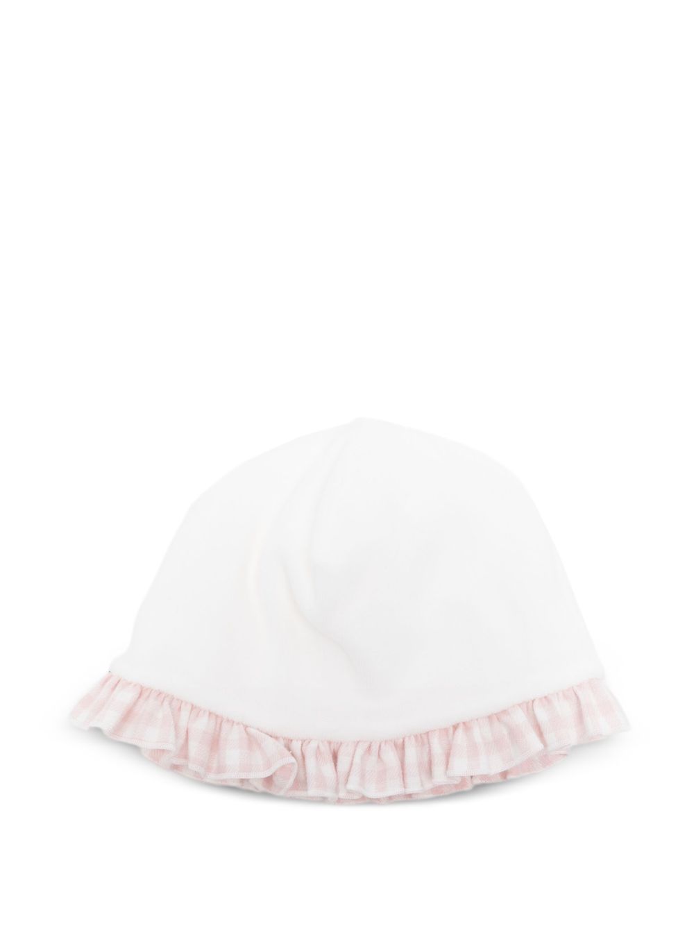 Cappello per neonata La Stupenderia bianco con rifiniture a quadretti 1TBCP04 L02Y18 LA STUPENDERIA KIDS