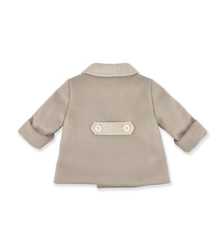 Cappotto a doppiopetto per neonata La Stupenderia beige con colletto classico 1TCGB13 H19 LA STUPENDERIA KIDS