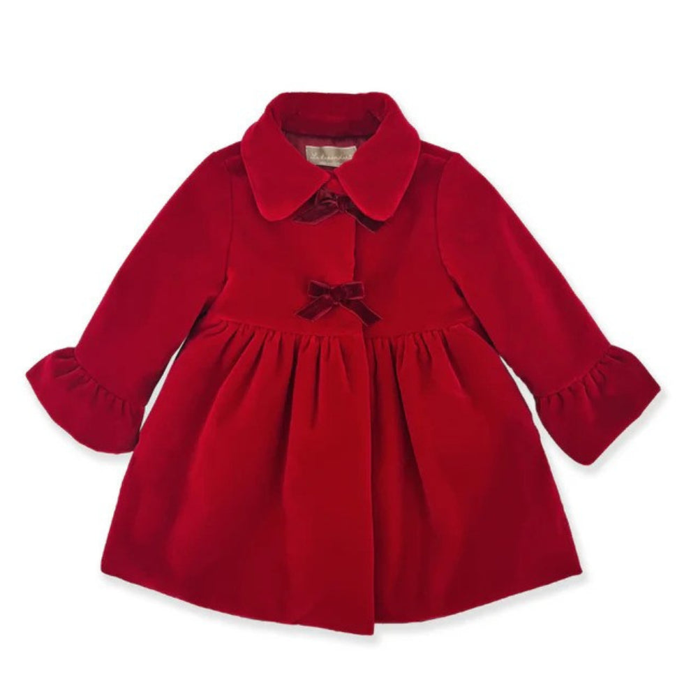 Cappotto per neonata La Stupenderia rosso con colletto alla Peter Pan 1TCGB24 V85 LA STUPENDERIA KIDS