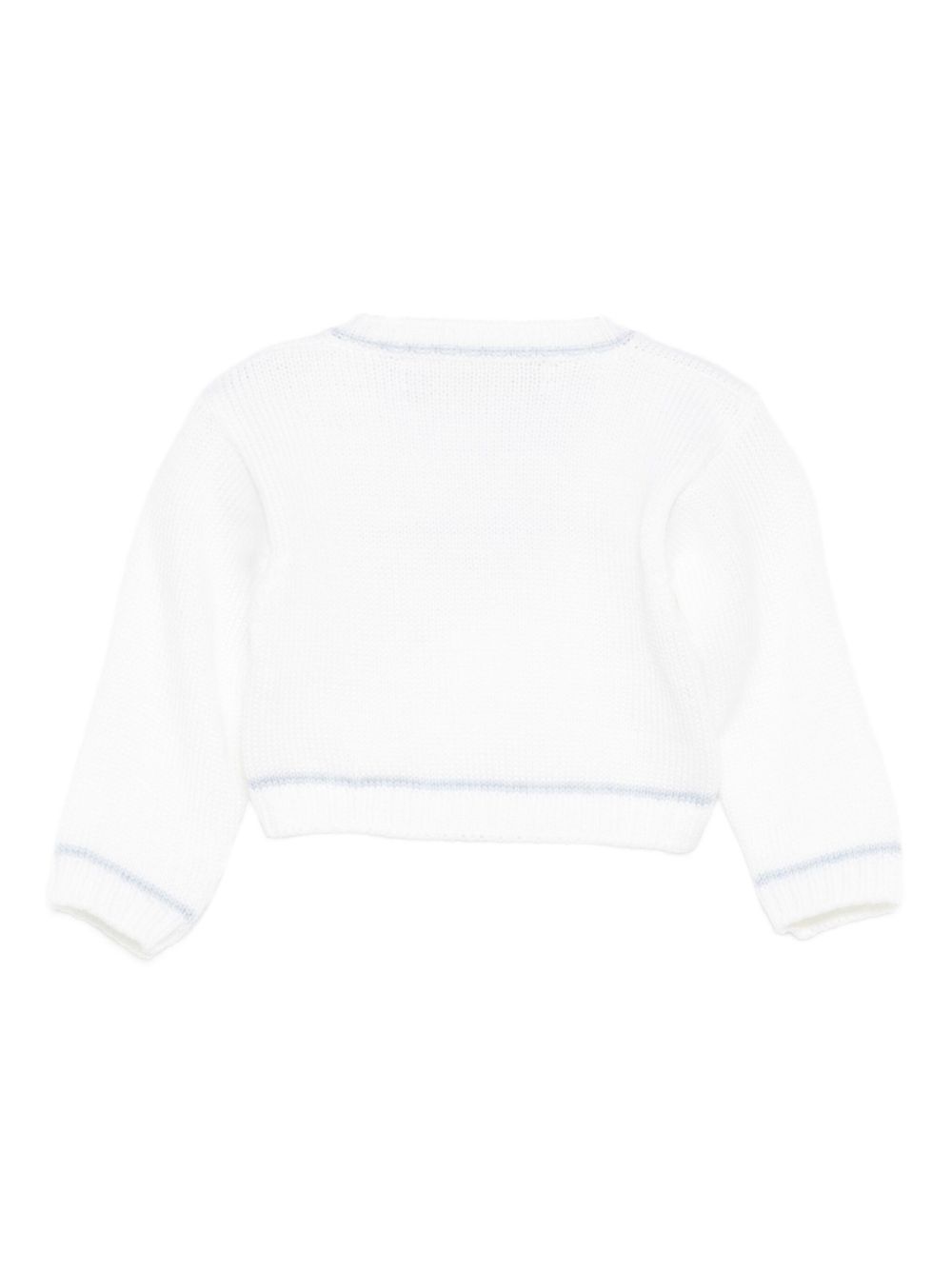 Cardigan per neonata La Stupenderia bianco con finiture a contrasto 1WBSC01 800-804 LA STUPENDERIA KIDS