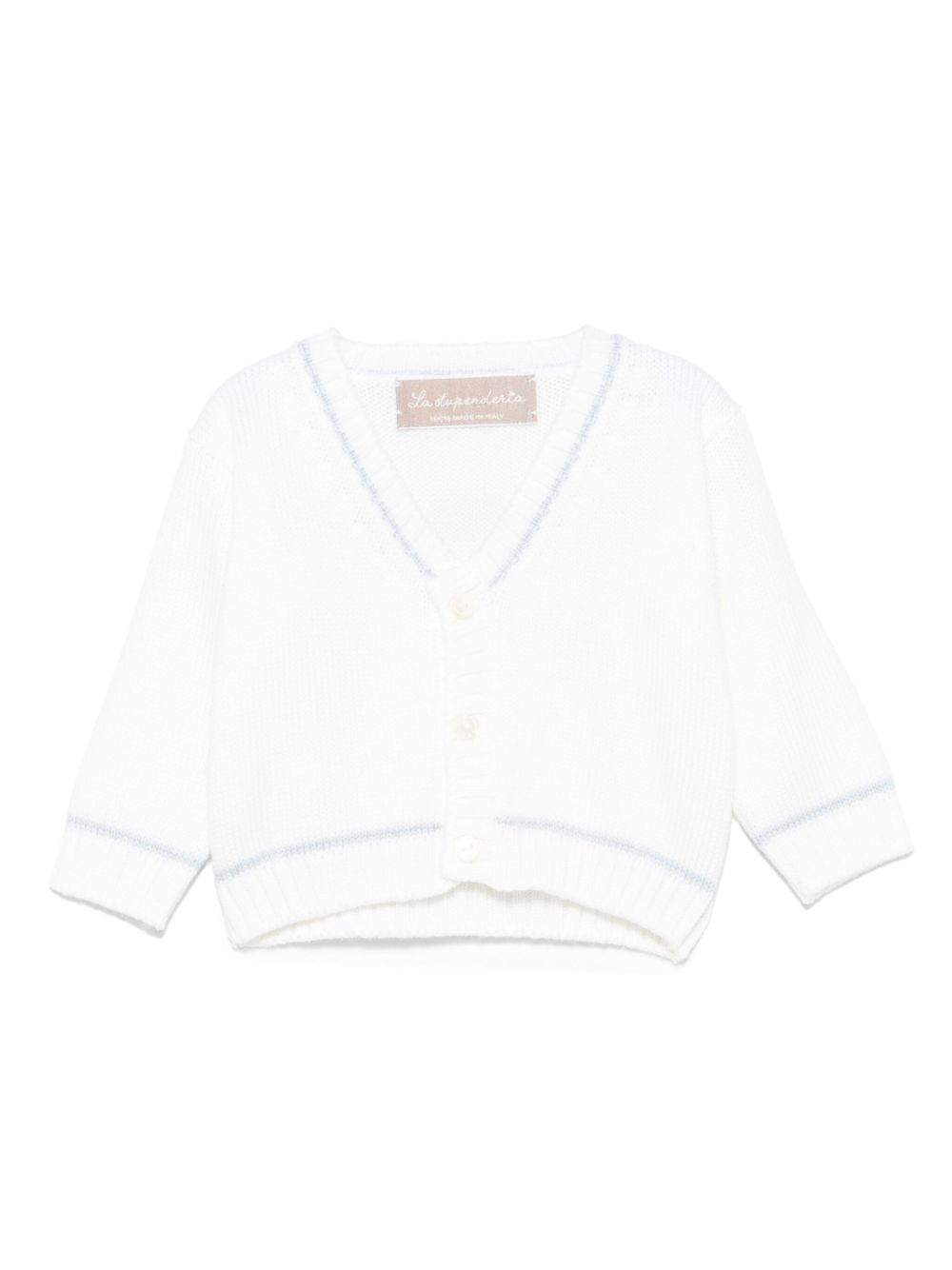Cardigan per neonata La Stupenderia bianco con bottoni in maglia 1WCCR61. 800-804 LA STUPENDERIA KIDS