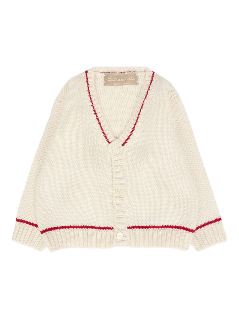 Cardigan per neonato La Stupenderia bianco con scollo a V 1WCCR61 826 LA STUPENDERIA KIDS