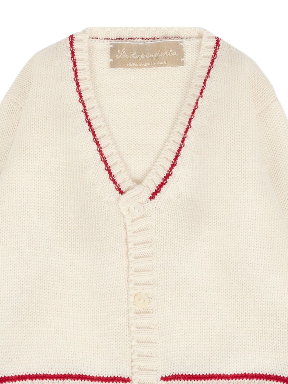Cardigan per neonato La Stupenderia bianco con scollo a V 1WCCR61 826 LA STUPENDERIA KIDS