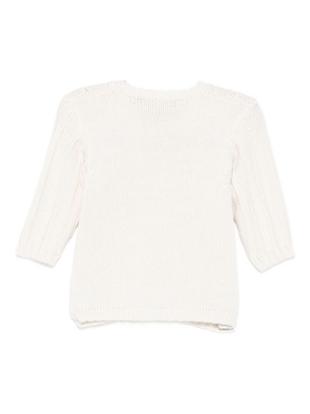Cardigan per neonata La Stupenderia bianco con maglia a trecce 1WCCRR25 801 LA STUPENDERIA KIDS