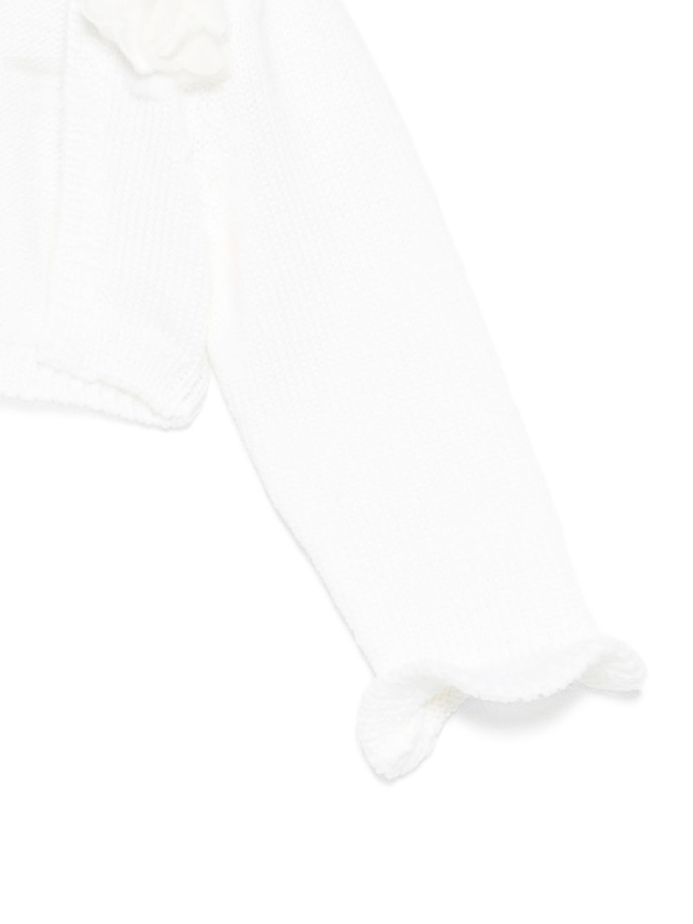 Cardigan per neonata La Stupenderia bianco con maniche arricciate 1WCSC62 800 LA STUPENDERIA KIDS