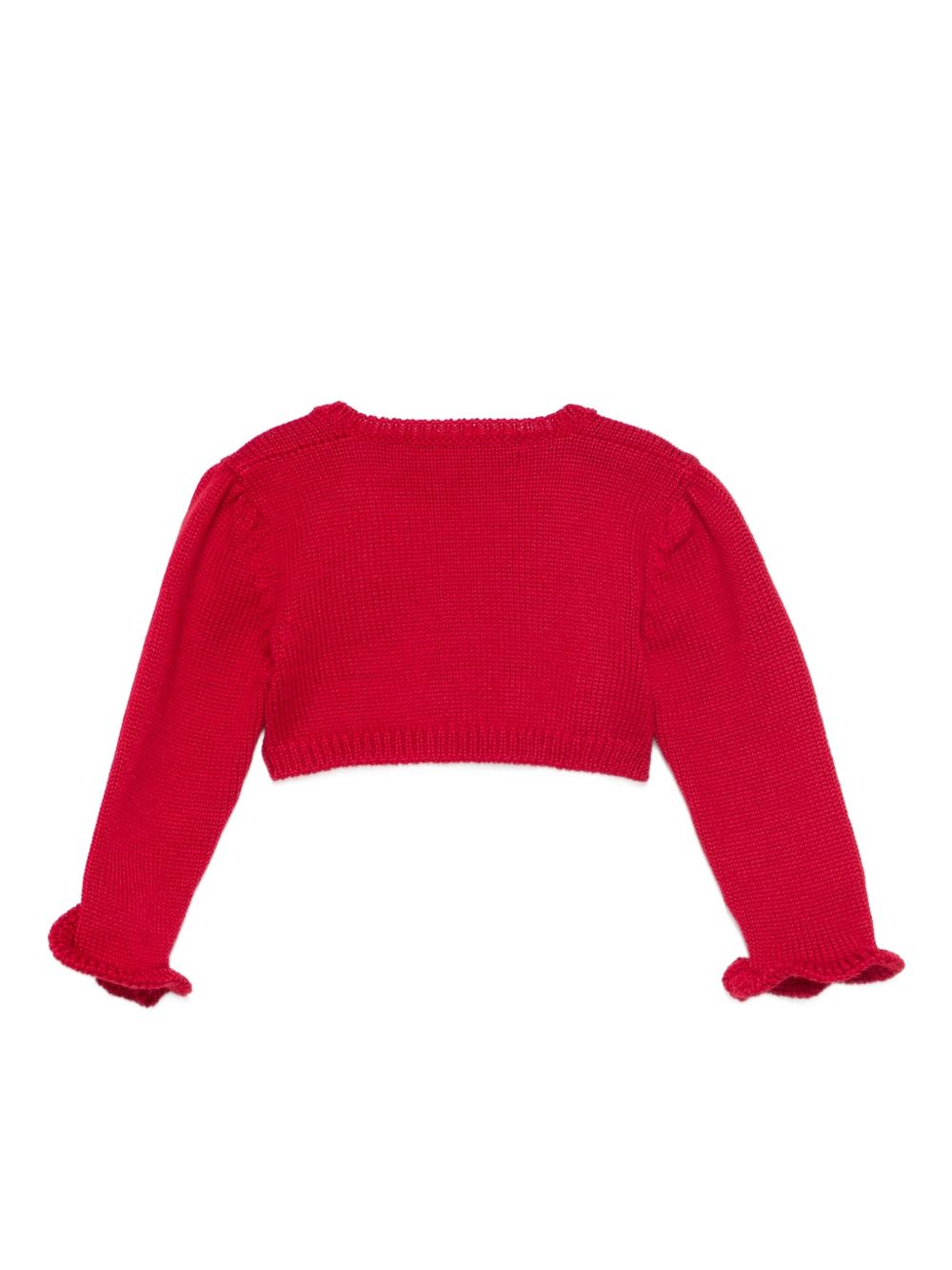 Cardigan per neonata La Stupenderia rosso con volant 1WCSP62 826 LA STUPENDERIA KIDS