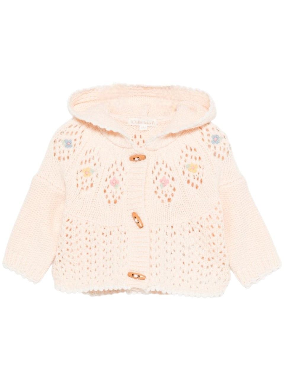 Cardigan per neonata Louise Misha rosa con ricamo floreale FRC-W25-C0074 BLUSH LOUISE MISHA KIDS