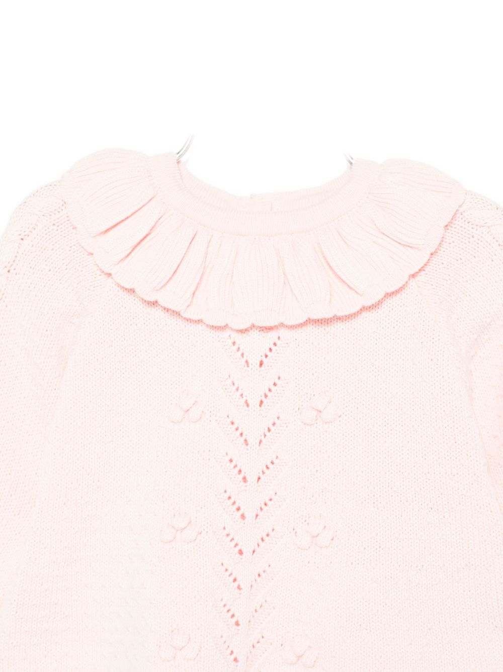 Maglione per neonata Louise Misha rosa con colletto arricciato FRC-W25-J0004 BLUSH LOUISE MISHA KIDS