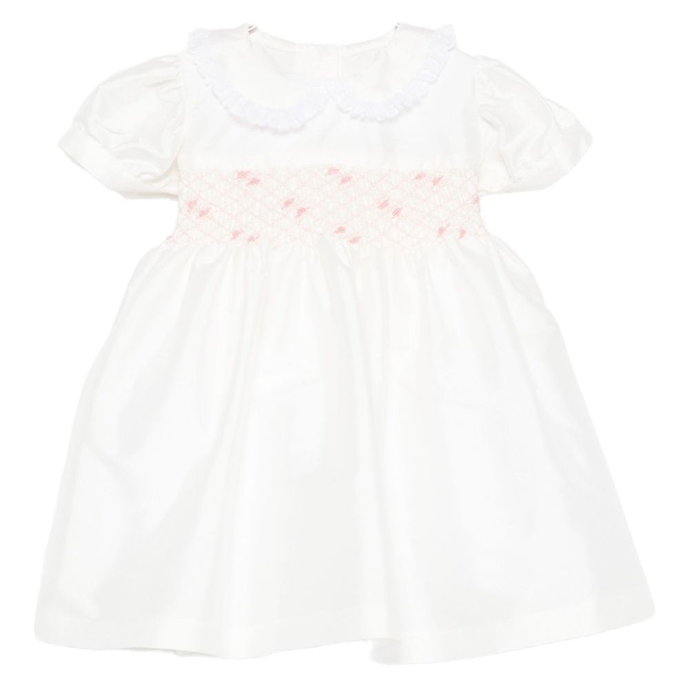 Vestito per neonata Mariella Ferrari bianco con colletto con bordo in pizzo ABA1MC 068 MARIELLA FERRARI KIDS