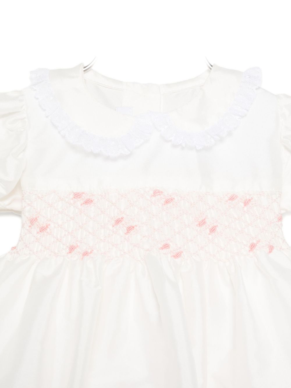 Vestito per neonata Mariella Ferrari bianco con colletto con bordo in pizzo ABA1MC 068 MARIELLA FERRARI KIDS