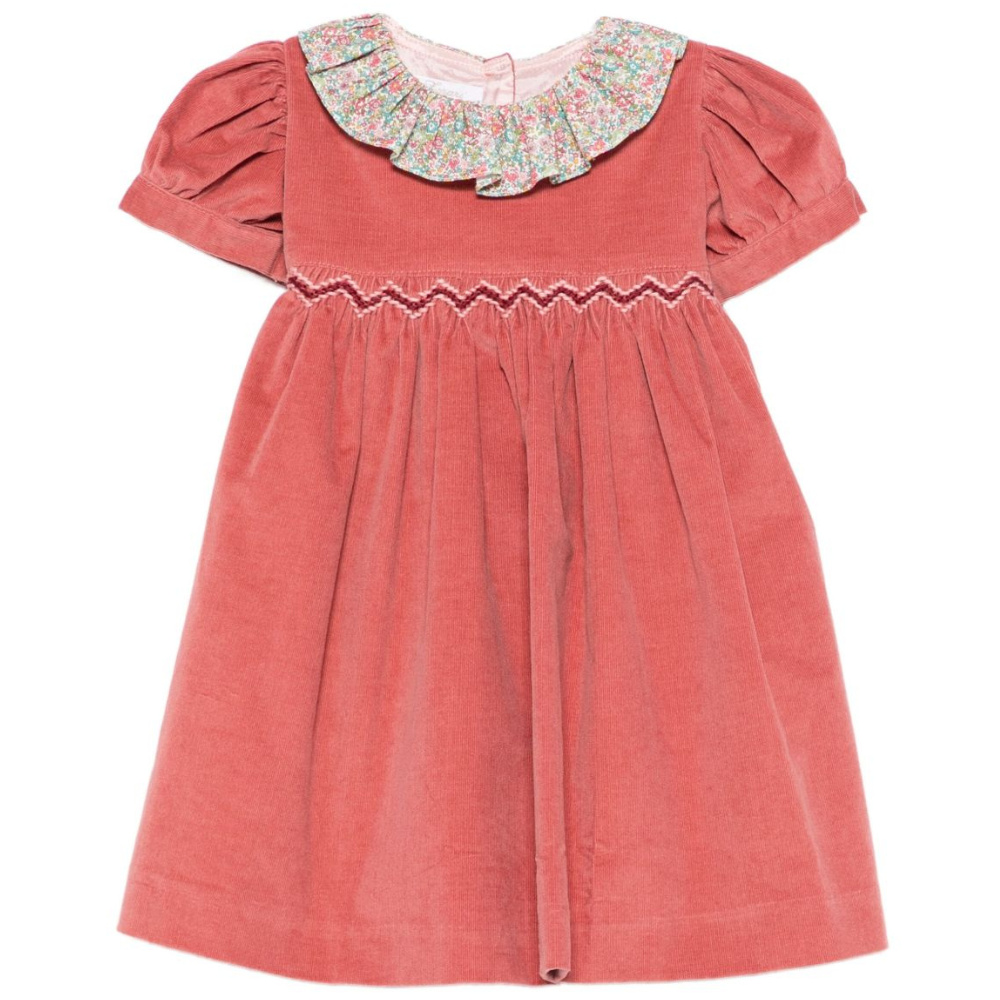 Abito per neonata Mariella Ferrari rosso con colletto con stampa floreale ABC3MC 051 021 MARIELLA FERRARI KIDS