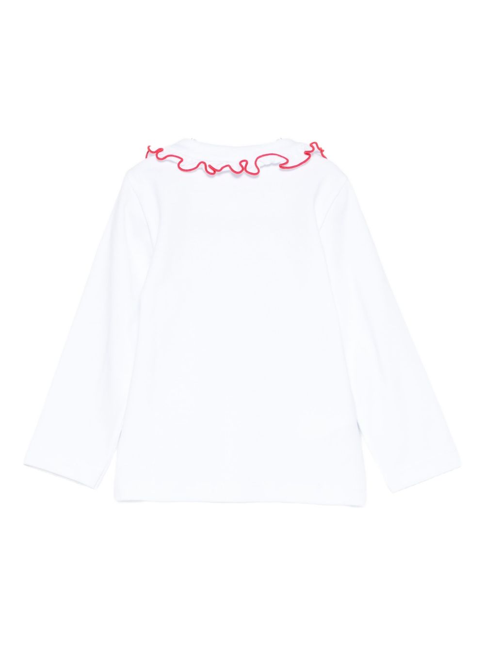 T-shirt per neonata Mariella Ferrari bianca con colletto arricciato CM933ML 092 P009 MARIELLA FERRARI KIDS