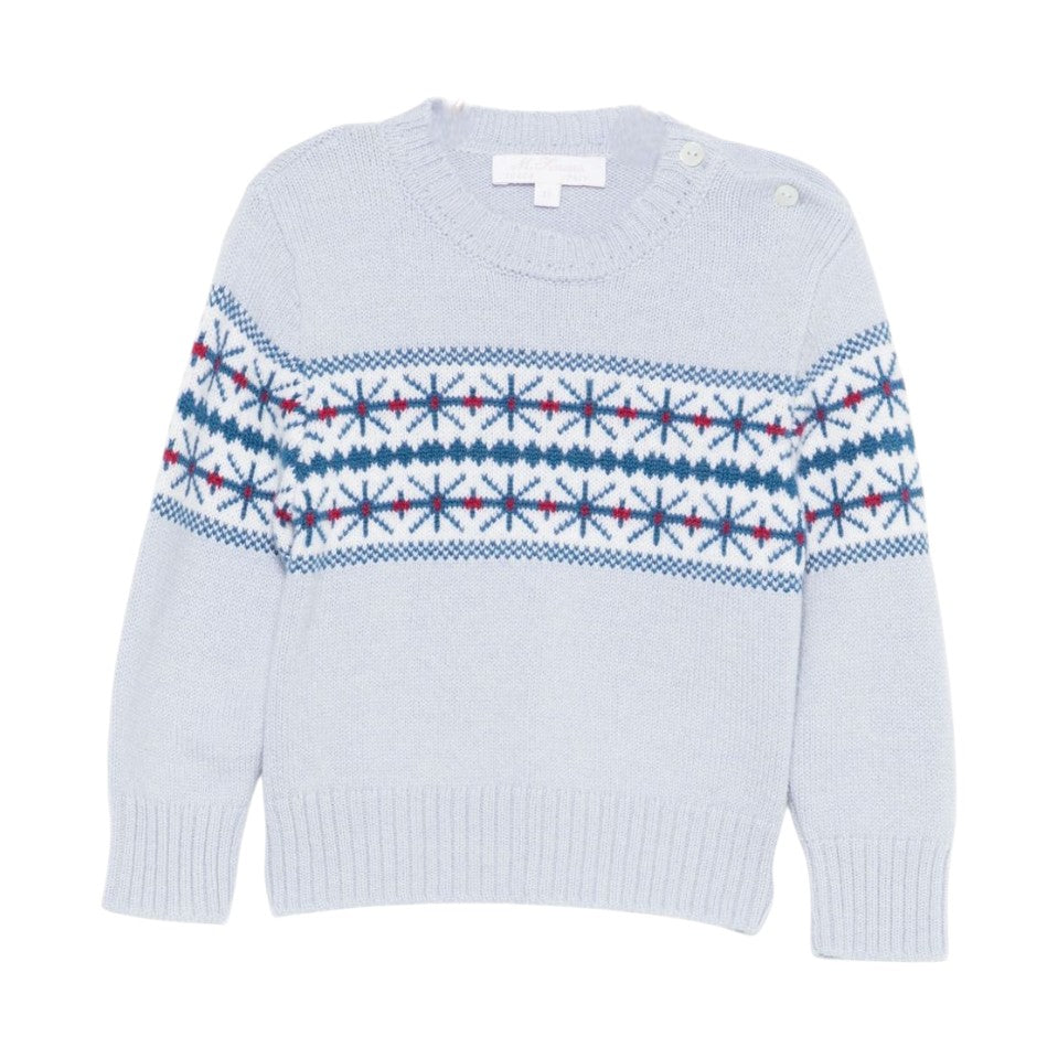 Maglione per neonato Mariella Ferrari azzurro con decorazione ricamata MGF6 151 MARIELLA FERRARI KIDS