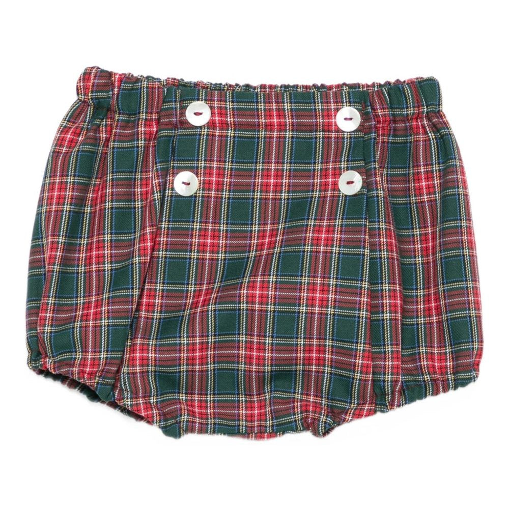 Shorts per neonato Mariella Ferrari rosso e verde con motivo a quadri PGB2 006 MARIELLA FERRARI KIDS