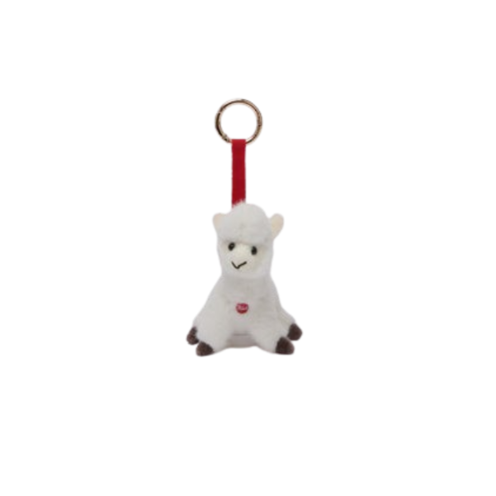 Charm con mini alpaca peluche per bambini MC2 ST. Barth Kids bianco con laccio rosso CHARF01 01793I MC2 ST. BARTH KIDS