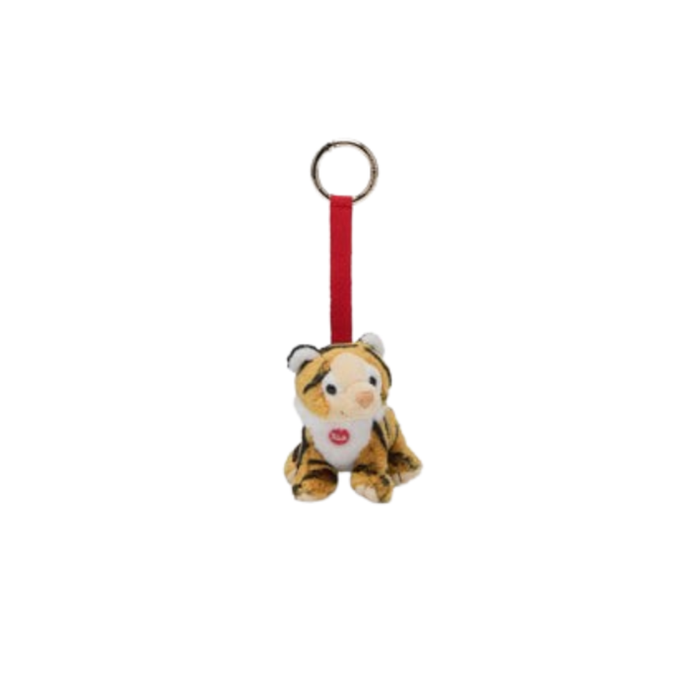 Charm con mini tigre peluche per bambini MC2 ST. Barth Kids arancione con laccio rosso CHARF01 01813I MC2 ST. BARTH KIDS