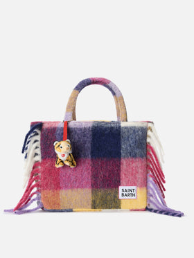 Charm con mini tigre peluche per bambini MC2 ST. Barth Kids arancione con laccio rosso CHARF01 01813I MC2 ST. BARTH KIDS