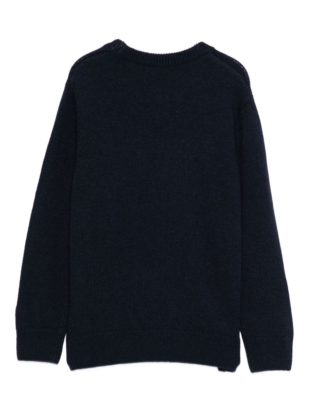 Maglione per bambino MC2 Saint Barth Kids blu con scritta "Vacanze di Natale" DOU0001 00013I MC2 ST. BARTH KIDS