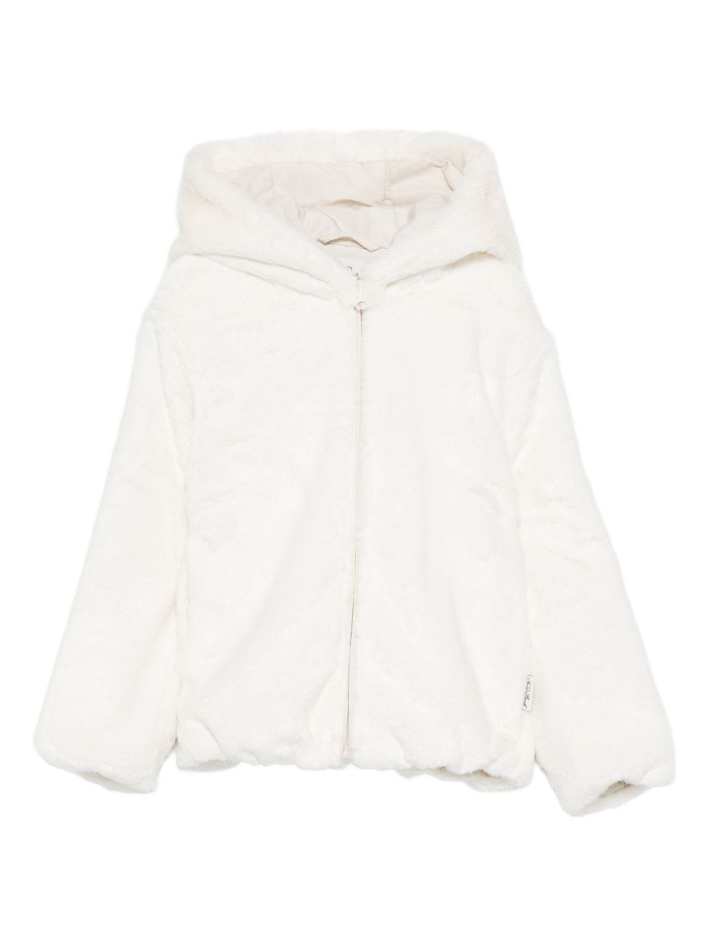 Giubbino per bambina MC2 Saint Barth Kids bianco con applicazione orecchie da orso HYSO002 00355I MC2 ST. BARTH KIDS