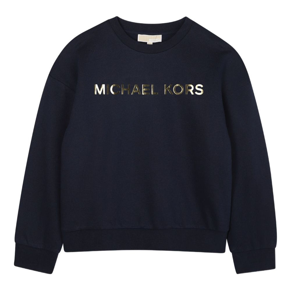 Felpa per bambina Michael Kors Kids blu con stampa logo R30469 849 MICHAEL KORS KIDS