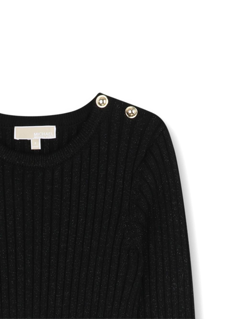 Abito lungo per bambina Michael Kors Kids nero a coste e maniche lunghe R30476 09B MICHAEL KORS KIDS